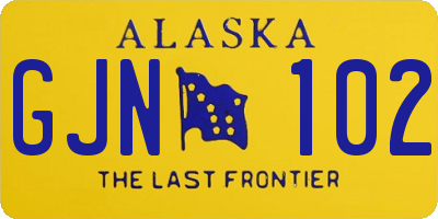 AK license plate GJN102