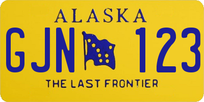 AK license plate GJN123