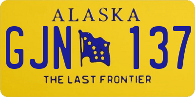 AK license plate GJN137
