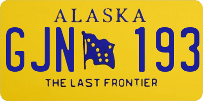 AK license plate GJN193