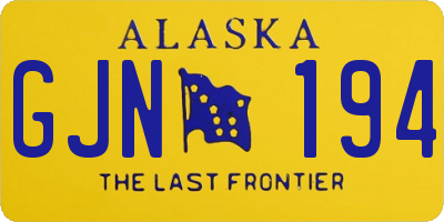 AK license plate GJN194