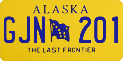 AK license plate GJN201
