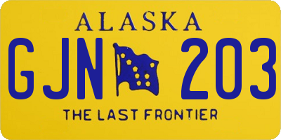 AK license plate GJN203