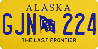 AK license plate GJN224