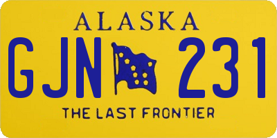 AK license plate GJN231