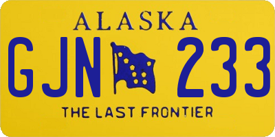 AK license plate GJN233