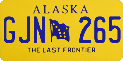 AK license plate GJN265