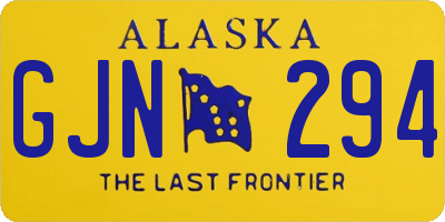 AK license plate GJN294