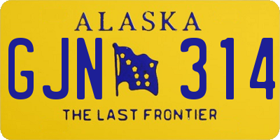 AK license plate GJN314