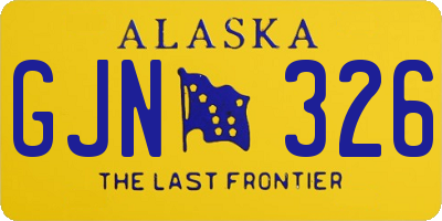 AK license plate GJN326