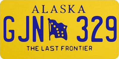 AK license plate GJN329