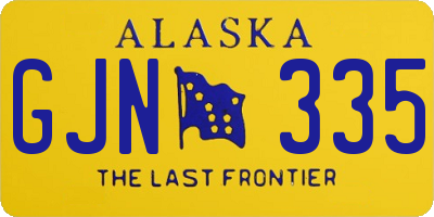 AK license plate GJN335