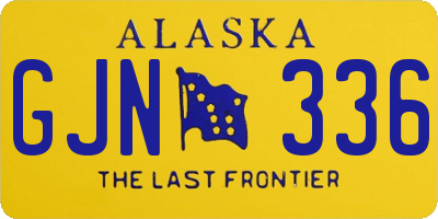 AK license plate GJN336