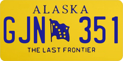 AK license plate GJN351