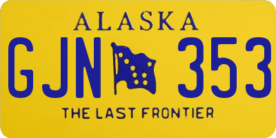 AK license plate GJN353