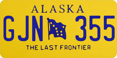 AK license plate GJN355