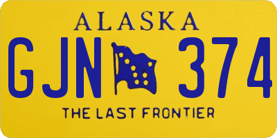 AK license plate GJN374