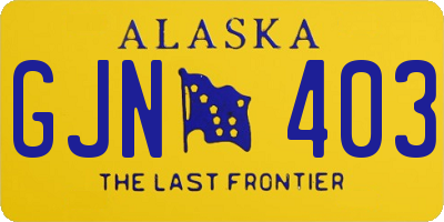 AK license plate GJN403