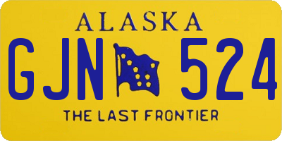 AK license plate GJN524