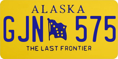 AK license plate GJN575