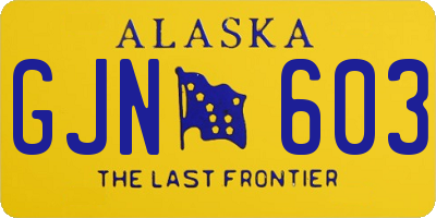 AK license plate GJN603