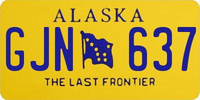 AK license plate GJN637