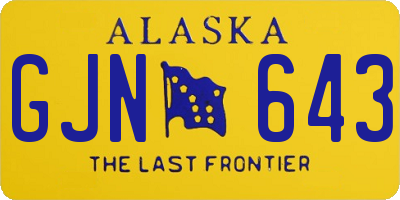 AK license plate GJN643