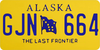 AK license plate GJN664