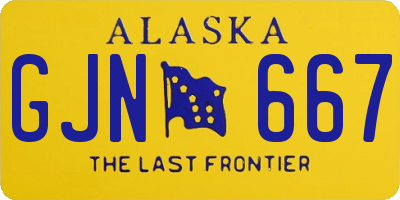 AK license plate GJN667