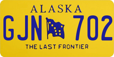 AK license plate GJN702