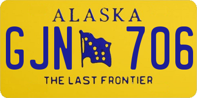 AK license plate GJN706