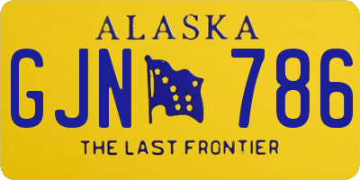 AK license plate GJN786