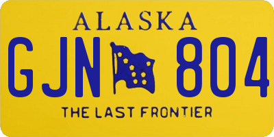 AK license plate GJN804