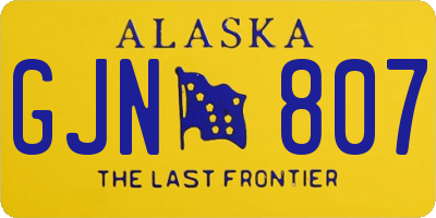 AK license plate GJN807