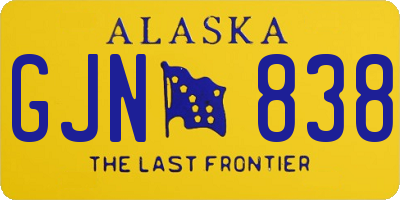 AK license plate GJN838
