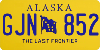 AK license plate GJN852