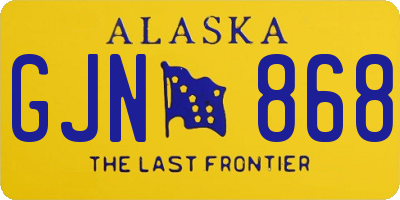 AK license plate GJN868