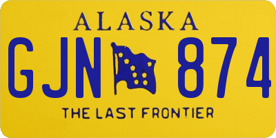 AK license plate GJN874