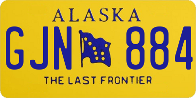 AK license plate GJN884