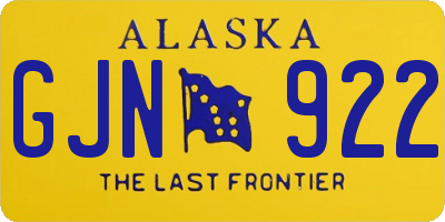 AK license plate GJN922