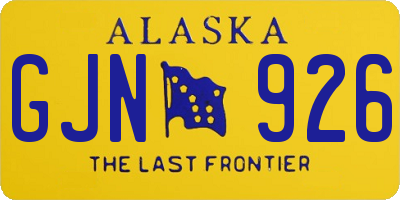 AK license plate GJN926