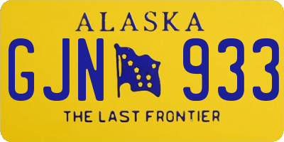 AK license plate GJN933