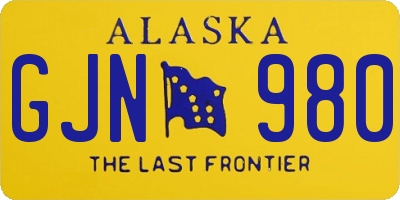 AK license plate GJN980