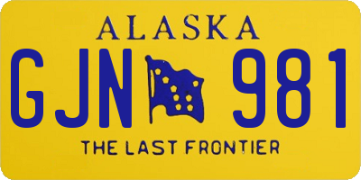 AK license plate GJN981