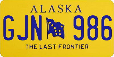 AK license plate GJN986