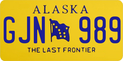 AK license plate GJN989