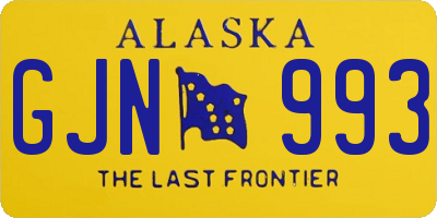 AK license plate GJN993