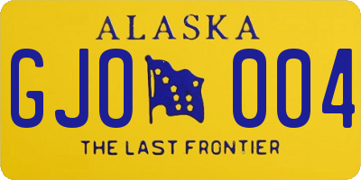 AK license plate GJO004