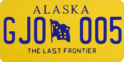 AK license plate GJO005