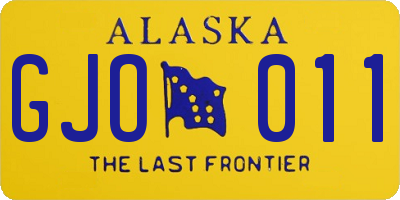 AK license plate GJO011